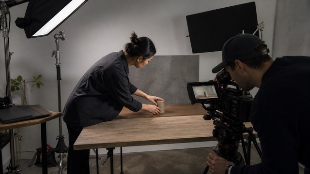 Compact professional product video shoot in a small studio