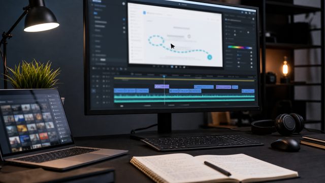 Screen capture editing workstation for a software tutorial video