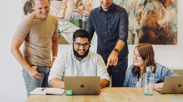 Product team reviewing a software tutorial video storyboard
